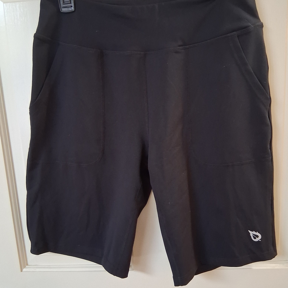 Women's Black Bike Shorts with Logo